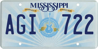 MS license plate AGI722