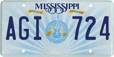 MS license plate AGI724