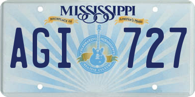 MS license plate AGI727