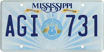MS license plate AGI731