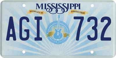 MS license plate AGI732