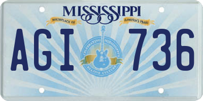 MS license plate AGI736