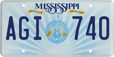 MS license plate AGI740