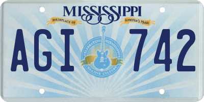 MS license plate AGI742