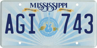 MS license plate AGI743