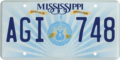 MS license plate AGI748