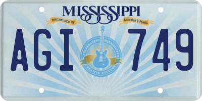 MS license plate AGI749