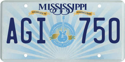 MS license plate AGI750