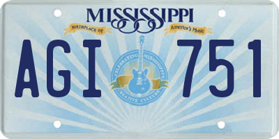MS license plate AGI751