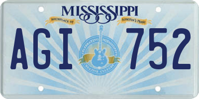 MS license plate AGI752