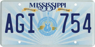 MS license plate AGI754