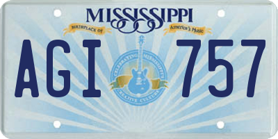 MS license plate AGI757