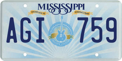 MS license plate AGI759