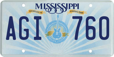 MS license plate AGI760