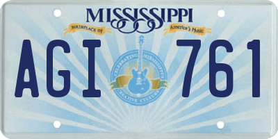MS license plate AGI761