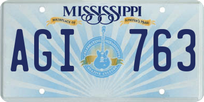 MS license plate AGI763