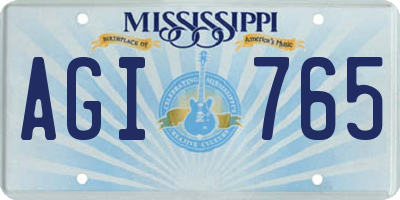 MS license plate AGI765