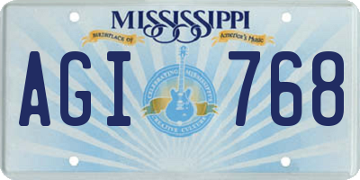 MS license plate AGI768