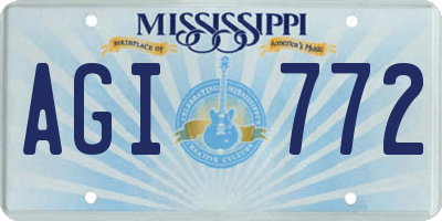 MS license plate AGI772