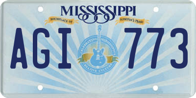 MS license plate AGI773
