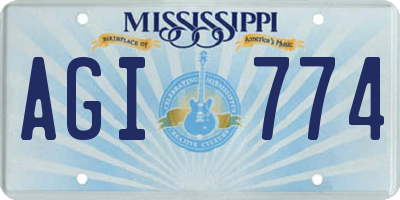 MS license plate AGI774