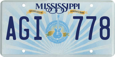 MS license plate AGI778