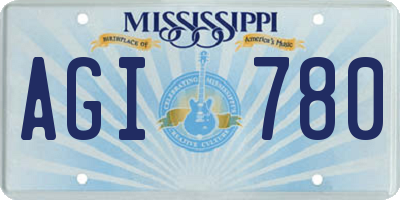 MS license plate AGI780