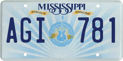 MS license plate AGI781