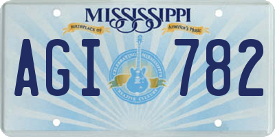 MS license plate AGI782