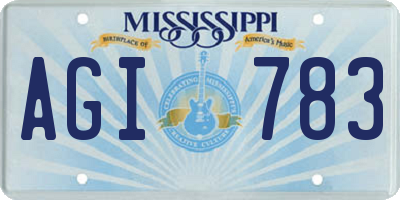 MS license plate AGI783