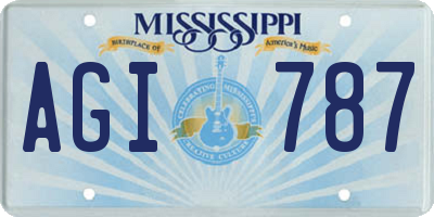 MS license plate AGI787