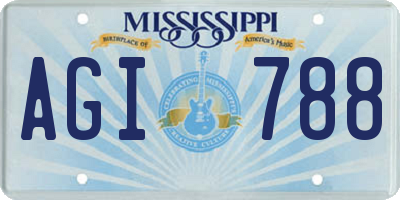 MS license plate AGI788