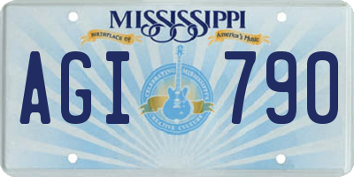 MS license plate AGI790