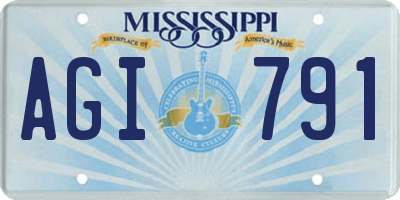 MS license plate AGI791