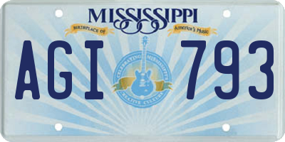 MS license plate AGI793