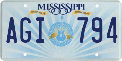 MS license plate AGI794