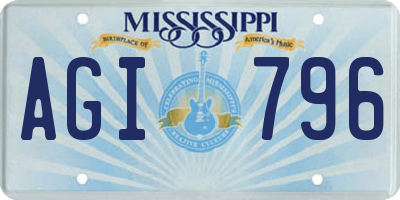 MS license plate AGI796