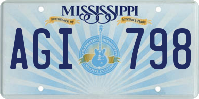 MS license plate AGI798