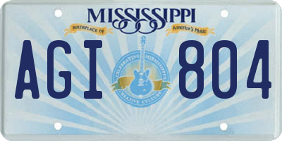 MS license plate AGI804
