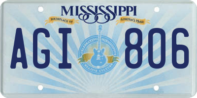 MS license plate AGI806