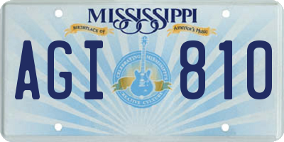 MS license plate AGI810