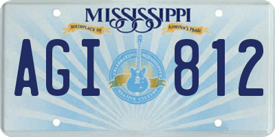 MS license plate AGI812
