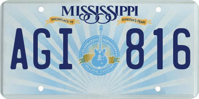 MS license plate AGI816