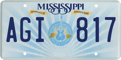 MS license plate AGI817