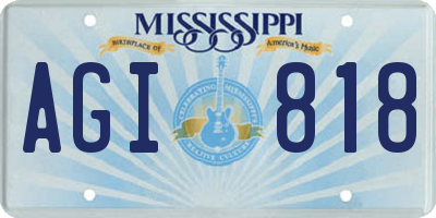MS license plate AGI818