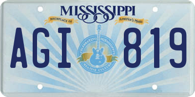 MS license plate AGI819
