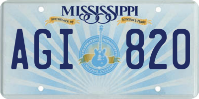 MS license plate AGI820