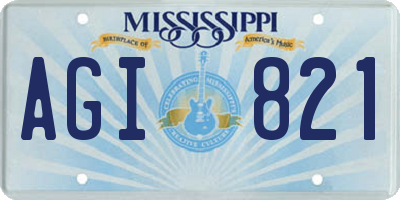 MS license plate AGI821