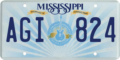 MS license plate AGI824