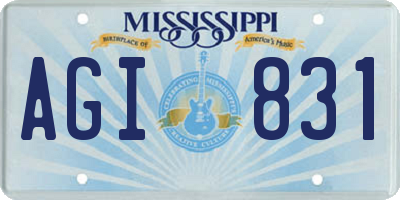 MS license plate AGI831